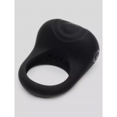 Черное эрекционное виброкольцо Sensation Rechargeable Vibrating Love Ring - Fifty Shades of Grey - в Нижнекамске купить с доставкой