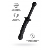 Черный двусторонний фаллоимитатор из силикона - 24,5 см. - POPO Pleasure