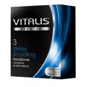 Презервативы VITALIS PREMIUM delay   cooling с охлаждающим эффектом - 3 шт. - Vitalis - купить с доставкой в Нижнекамске