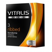 Ребристые презервативы VITALIS PREMIUM ribbed - 3 шт. - Vitalis - купить с доставкой в Нижнекамске
