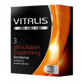 Презервативы VITALIS PREMIUM stimulation   warming с согревающим эффектом - 3 шт. - Vitalis - купить с доставкой в Нижнекамске