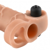 Телесная вибронасадка с кольцом Vibrating Real Feel 2 Extension - 16 см. - Pipedream - в Нижнекамске купить с доставкой