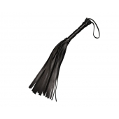 Чёрная кожаная плеть с 22 хвостами - 40 см. - Sitabella - купить с доставкой в Нижнекамске