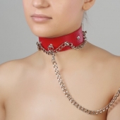 Красный ошейник из натуральной кожи - Sitabella - купить с доставкой в Нижнекамске