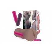 Коричневый вибромастурбатор-анус TONGGGO-Black Angel Auto - KOKOS - в Нижнекамске купить с доставкой