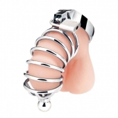 Серебристая клетка для члена Urethral Play Cage - BlueLine - купить с доставкой в Нижнекамске