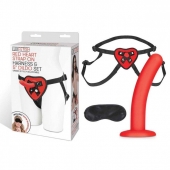 Красный поясной фаллоимитатор Red Heart Strap on Harness   5in Dildo Set - 12,25 см. - Lux Fetish - купить с доставкой в Нижнекамске