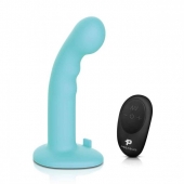 Голубая изогнутая насадка 6in Remote Control Ripple P-Spot G-Spot на черных трусиках - 16 см. - Pegasus - купить с доставкой в Нижнекамске