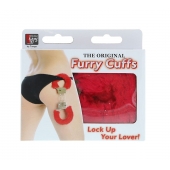 Металлические наручники с красной меховой опушкой METAL HANDCUFF WITH PLUSH RED - Dream Toys - купить с доставкой в Нижнекамске