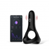 Черное виброкольцо Magic Motion Rise с подхватом мошонки - Magic Motion - в Нижнекамске купить с доставкой
