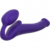 Фиолетовый безремневой страпон Silicone Bendable Strap-On - size M - Strap-on-me - купить с доставкой в Нижнекамске