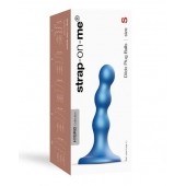 Голубая насадка Strap-On-Me Dildo Plug Balls size S - Strap-on-me - купить с доставкой в Нижнекамске