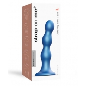 Голубая насадка Strap-On-Me Dildo Plug Balls size L - Strap-on-me - купить с доставкой в Нижнекамске