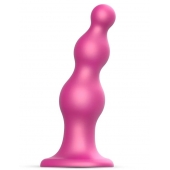 Розовая насадка Strap-On-Me Dildo Plug Beads size S - Strap-on-me - купить с доставкой в Нижнекамске