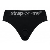 Черные трусики для насадок Heroine Lingerie Harness - size S - Strap-on-me - купить с доставкой в Нижнекамске