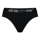 Черные трусики для насадок Heroine Lingerie Harness - size M - Strap-on-me - купить с доставкой в Нижнекамске