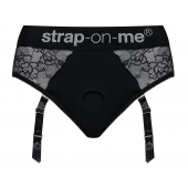 Черные трусики для насадок Diva Lingerie Harness - size S - Strap-on-me - купить с доставкой в Нижнекамске