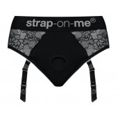 Черные трусики для насадок Diva Lingerie Harness - size M - Strap-on-me - купить с доставкой в Нижнекамске