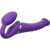 Фиолетовый безремневой вибрострапон Vibrating Bendable Strap-On - size L - Strap-on-me - купить с доставкой в Нижнекамске