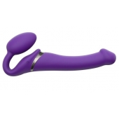Фиолетовый безремневой вибрострапон Vibrating Bendable Strap-On - size L - Strap-on-me - купить с доставкой в Нижнекамске