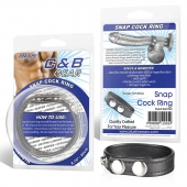 Кольцо на пенис из искусственной кожи на клепках SNAP COCK RING - BlueLine - в Нижнекамске купить с доставкой