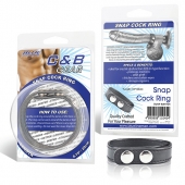 Кольцо на пенис SNAP COCK RING из искусственной кожи на клепках - BlueLine - в Нижнекамске купить с доставкой