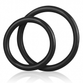 Набор из двух черных силиконовых колец разного диаметра SILICONE COCK RING SET - BlueLine - в Нижнекамске купить с доставкой