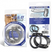Двойное кольцо выносливости на пенис DUAL STAMINA RING - BlueLine - в Нижнекамске купить с доставкой