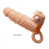 Телесная удлиняющая вибронасадка Penis Sleeve Connor - 17 см. - Baile - в Нижнекамске купить с доставкой
