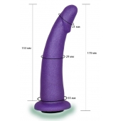 Фиолетовая гладкая изогнутая насадка-плаг - 17 см. - LOVETOY (А-Полимер) - купить с доставкой в Нижнекамске