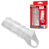 Насадка на пенис с кольцом для мошонки Clear Sensations Enhancer Sex Sleeve - 11,5 см. - XR Brands - в Нижнекамске купить с доставкой