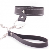 Узкий однослойный ошейник с поводком - Crazy Handmade - купить с доставкой в Нижнекамске