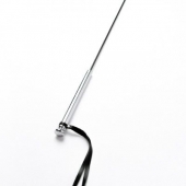 Черный кожаный стек с гладкой ручкой - 55 см. - Crazy Handmade - купить с доставкой в Нижнекамске