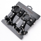 Черные наручники с креплением на кисть руки - Crazy Handmade - купить с доставкой в Нижнекамске