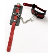 Черные оковы с красным декором и заклепками - Crazy Handmade - купить с доставкой в Нижнекамске