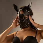 Черная маска  Собака  с ушками - Crazy Handmade - купить с доставкой в Нижнекамске