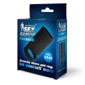 Черная открытая насадка на пенис с кольцом для мошонки XXXL-size - 9,9 см. - Sex Expert - в Нижнекамске купить с доставкой