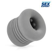 Серый эластичный мини-мастурбатор - Sex Expert - в Нижнекамске купить с доставкой