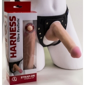 Страпон Harness из двух предметов: трусики с плугом и насадка-фаллос - 17 см. - LOVETOY (А-Полимер) - купить с доставкой в Нижнекамске