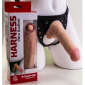 Страпон Harness из двух предметов: регулируемые трусики и насадка-фаллос - 17,5 см. - LOVETOY (А-Полимер) - купить с доставкой в Нижнекамске