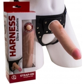 Реалистичный страпон Harness из трусиков и насадки-фаллоса - 18,5 см. - LOVETOY (А-Полимер) - купить с доставкой в Нижнекамске