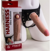 Реалистичный страпон Harness из трусиков и насадки-фаллоса - 18,5 см. - LOVETOY (А-Полимер) - купить с доставкой в Нижнекамске