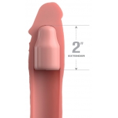 Телесная насадка-удлинитель 2 Inch Silicone X-tension with Strap - 20,3 см. - Pipedream - в Нижнекамске купить с доставкой