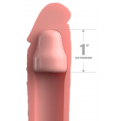 Телесная насадка-удлинитель 1 Inch Silicone X-tension - 17,8 см. - Pipedream - в Нижнекамске купить с доставкой