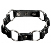 Кожаный черный ошейник с кольцами - Sitabella - купить с доставкой в Нижнекамске