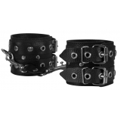 Чёрные наручники из кожи - Sitabella - купить с доставкой в Нижнекамске