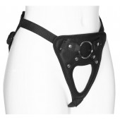 Черный универсальный пояс с фиксацией насадок кольцом - LOVETOY (А-Полимер) - купить с доставкой в Нижнекамске