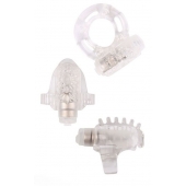 Набор из 3 прозрачных эрекционных колец с вибрацией Teasers Ring Kit - Chisa - в Нижнекамске купить с доставкой