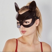 Коричневая кожаная маска  Кошечка - Sitabella - купить с доставкой в Нижнекамске