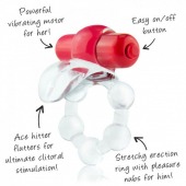 Виброкольцо с язычком и красным виброэлементом Overtime - Screaming O - в Нижнекамске купить с доставкой